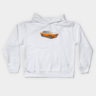 Camaro retro orange stylish car Kids Hoodie